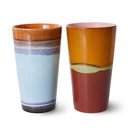 HKliving 70's lattemugg 28 cl 2 delar Clash