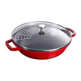 Staub Wok med Glaslåg Ø30 cm 4,4l Röd