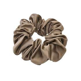 Lenoites Mulberry Silk Scrunchie Brown