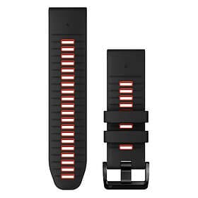 Garmin QuickFit 26 mm Black/Flame Red silikonarmband 010-13281-06