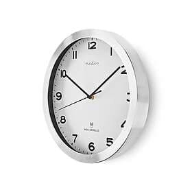 Nedis Radiokontrollerad Wall Clock 30 cm Analog Silver/Vit