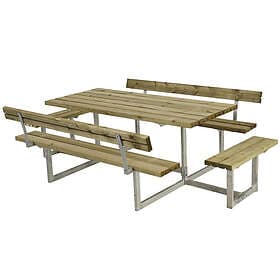 Plus Picknickbord Basic med Extra Sittplatser Tryckimpregnerat Trä BB-sæt m/2 ry