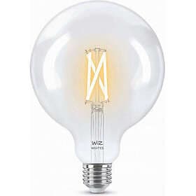 WiZ LED ljuskälla 7W, E27, globe, Ø12.5 cm, klar, glödtråd