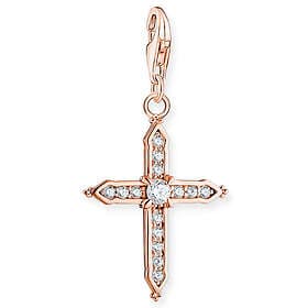 Thomas Sabo Charm Club Cross with white stones rose gold berlock 1913-416-14