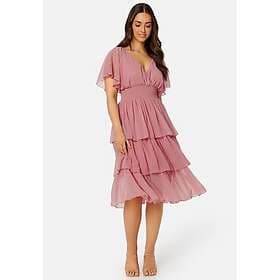 Goddiva Flutter Tiered Midi Dress