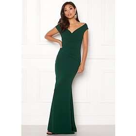 Goddiva Bardot Pleat Maxi Dress