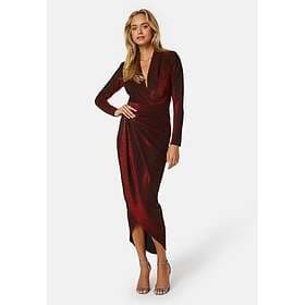 John Zack Glitter Long Sleeve Rouch Dress