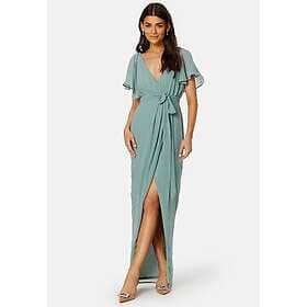 Goddiva Flutter Chiffon Wrap Maxi Dress