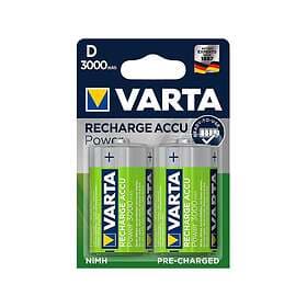 Varta Laddbart D 3000mAh 1.2v NiMh 2st