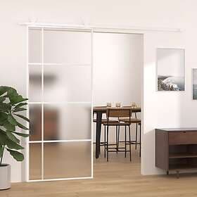 vidaXL Skydedør frostat ESG-glas och aluminium 90x205 cm vit 151685