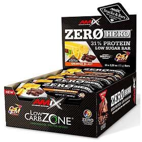 Amix Low Carb Zerohero 65g Protein Bars Box Orange Blast 15 Units Durchsichtig