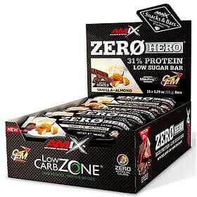 Amix Low Carb Zerohero 65g Protein Bars Box Vanilla&almond 15 Units Flerfärgad