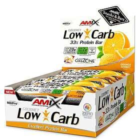 Amix Low Carb 33% 60g Protein Bars Box Orange Sorbet 15 Units Gul