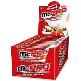 Amix Mcpro 35g Protein Bars Box Strawberry Yogurt 24 Units Röd