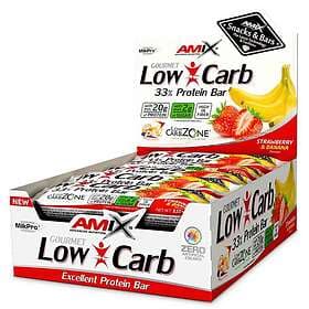 Amix Low Carb 33% 60g Protein Bars Box Strawberry&banana 15 Units Flerfärgad