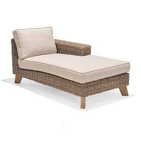 Lifestyle Garden Bahamas schäslong Teak/natur med beige dyna