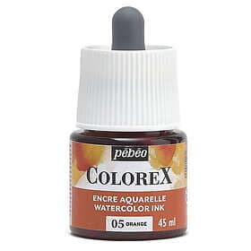 Pebeo Colorex Watercolor Ink 45ml Orange – burk med akvarellbläck och pipett