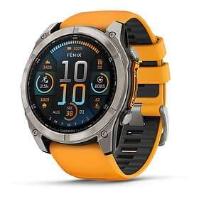 Garmin Fēnix 8 Sapphire Amoled Titanium 51mm Spark Orange Strap