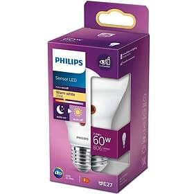 Philips LED E27 Normal 60W Skymningssensor 806lm