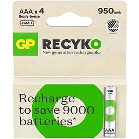 Gp ReCyko AAA 950mAh laddningsbara 4-pack