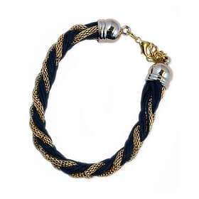 Black Braided Armband Gold