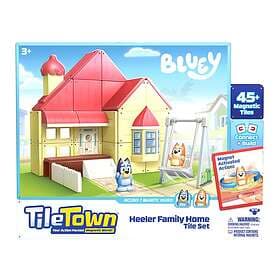 Moose Toys Bluey Tile Town Bluey Heeler House Byggset 46 Bitar