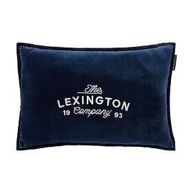 Lexington 1993 Logo Organic Cotton Velvet kudde 40x60 cm Denim blue