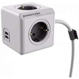 Allocacoc PowerCube Extended 4-Way 2xUSB 1.5m