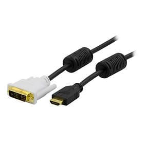 Deltaco Ferrite HDMI - DVI-D Single Link 2m