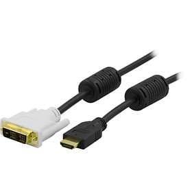 Deltaco Ferrite HDMI - DVI-D Single Link 0.5m