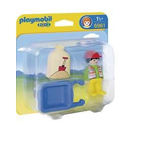 Playmobil 1.2.3 6961 Worker with Wheelbar