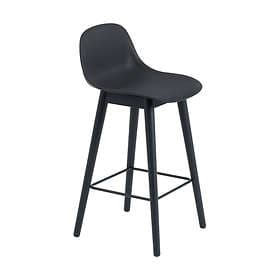 Muuto Fiber Bar Stool (låg, träben)