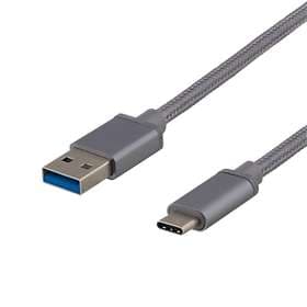 Deltaco Braided USB A - USB C 3.0 1m