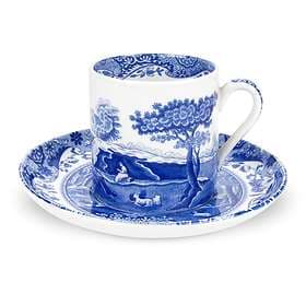 Spode Blue Italian Kaffekop med fat 9cl