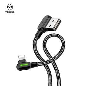 Mcdodo Braided LED USB A - Lightning (2x angled) 1.8m