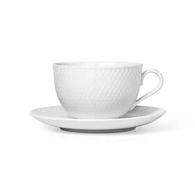 Lyngby Porcelæn Rhombe Teacup Med Fat 39cl