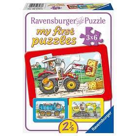 Ravensburger Pussel My First Puzzel Diggers At Work 3x6 Bitar