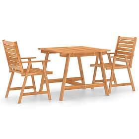 vidaXL 3 Piece Garden Dining Set Solid Acacia Wood