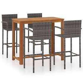 vidaXL 5 Piece Garden Bar Set Grey