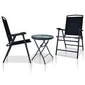 vidaXL 3 Piece Bistro Set Black Steel