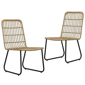 vidaXL Garden Chairs 2 pcs Poly Rattan Oak