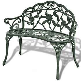 vidaXL Garden Bench 100 cm Cast Aluminium Green