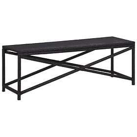 vidaXL Garden Bench 120 cm Poly Rattan Black