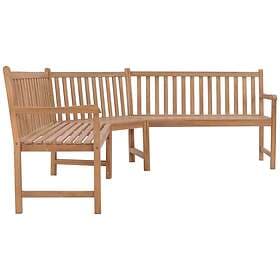 vidaXL Garden Corner Bench 202x202x90 cm Solid Teak