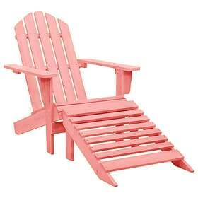 vidaXL Garden Adirondack Chair with Ottoman Solid Fir Wood Pink