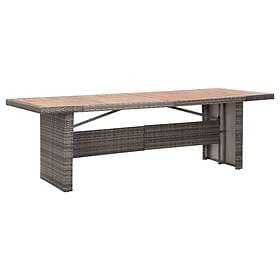 vidaXL Garden Table 240x90x74 cm Poly Rattan and Solid Acacia Wood