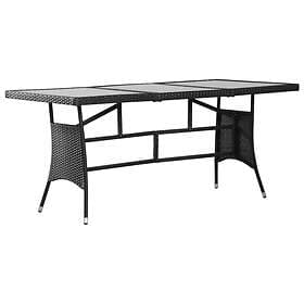 vidaXL Garden Table Black 170x80x74 cm Poly Rattan