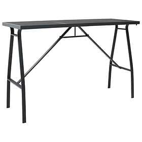 vidaXL Garden Bar Table Black 180x60x110 cm Tempered Glass