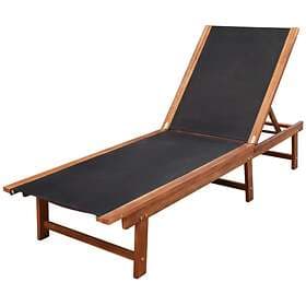 vidaXL Sun Lounger Solid Acacia Wood and Textilene