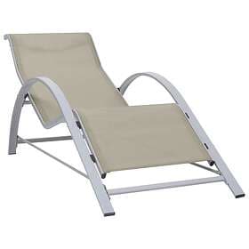 vidaXL Sunlounger Textilene and Aluminium Cream